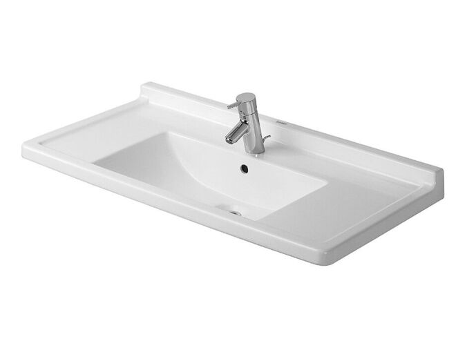 Duravit Starck3 umyvadlo 85x48,5 cm, přepad, otvor pro baterii, bílá