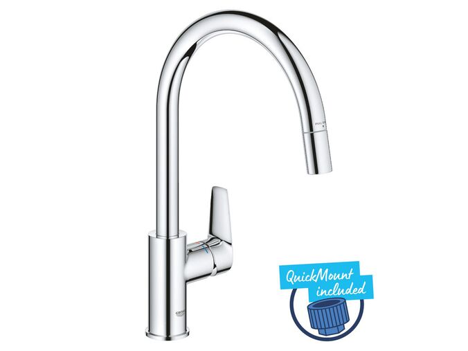 Grohe Start Edge Dřezová baterie s výsuvnou koncovkou, chrom
