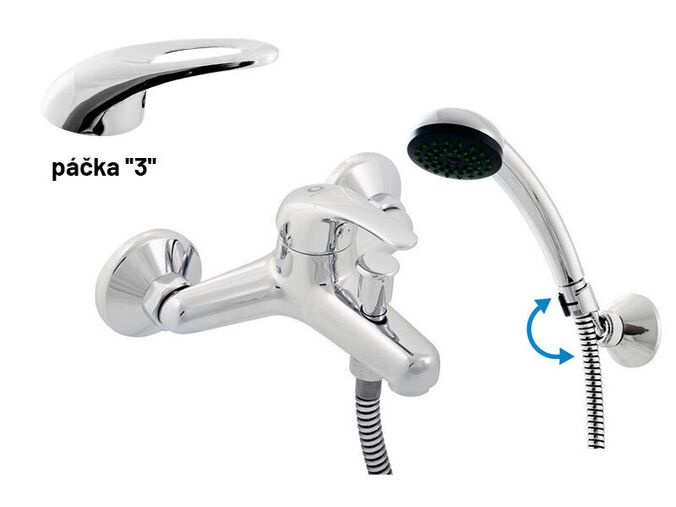 Slezák-RAV CZ Sázava baterie vanová se setem, rozteč 100 mm, chrom