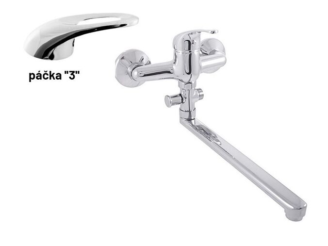 RAV Slezák Sázava baterie vanová/umyvadlová s plochým ramínkem, rozteč 100 mm, chrom