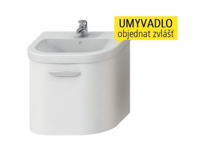 Jika Deep by Jika skříňka pod umyvadlo 58x44x48 cm, 1x zásuvka, bílá/bílá lesk