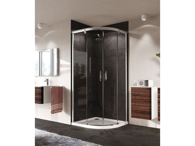 Hüppe Aura elegance čtvrtkruh posuvné dveře 900x900/1900 mm, R550