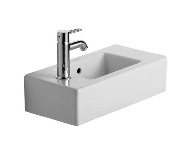 Duravit Vero umývátko 50x25 cm, přepad, otvor pro baterii vlevo, WonderGliss, bílá