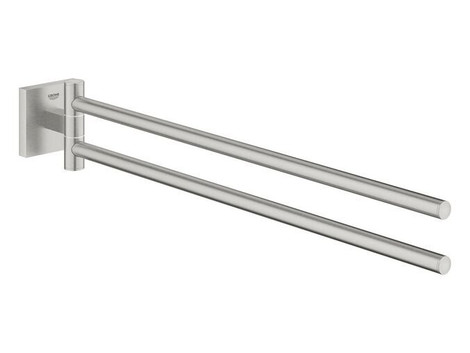 Grohe QuickFix Start Cube Dvojitý držák ručníků, délka 44 cm, supersteel