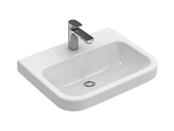 Villeroy & Boch Architectura umyvadlo 55x47 cm, broušená spodní strana, otvor pro baterii, bez přepadu, bílá Alpin