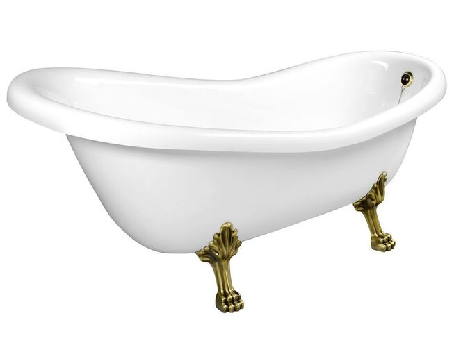 Polysan RETRO volně stojící vana 167,5x76x71cm, nohy bronz, bílá