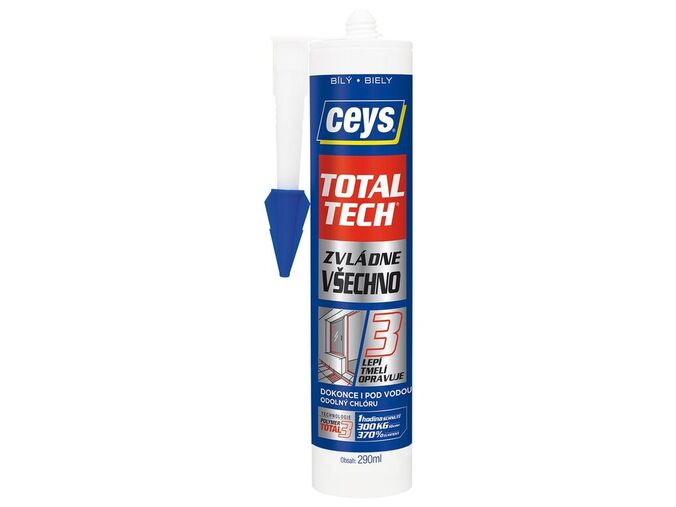 CEYS TOTAL TECH EXPRESS, lepidlo a tmel, 290ml, bílá