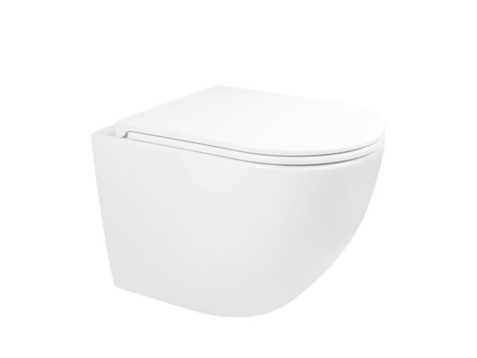 Oltens Hamnes Stille závěsná WC mísa PureRim s povrchovou úpravou SmartClean, bílá