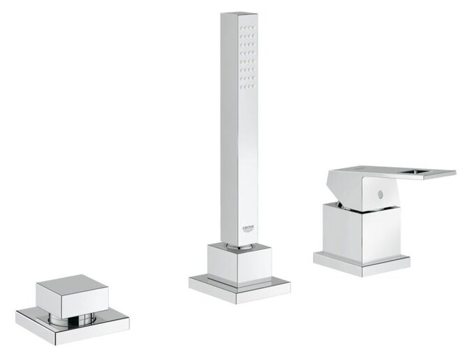 Grohe Eurocube Baterie na okraj vany, 3-otvorová instalace, chrom