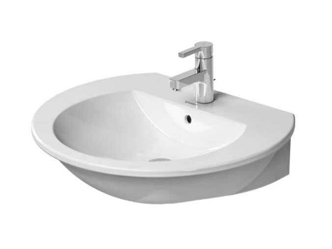 Duravit Darling New umyvadlo 65x55 cm, otvor pro baterii, WonderGliss, alpská bílá