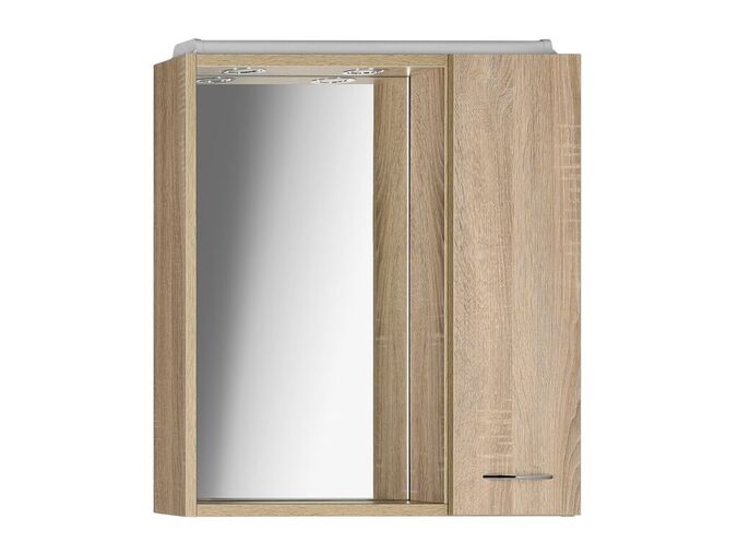 Aqualine ZOJA/KERAMIA FRESH galerka s LED osvětlením, 60x60x14cm, pravá, dub platin