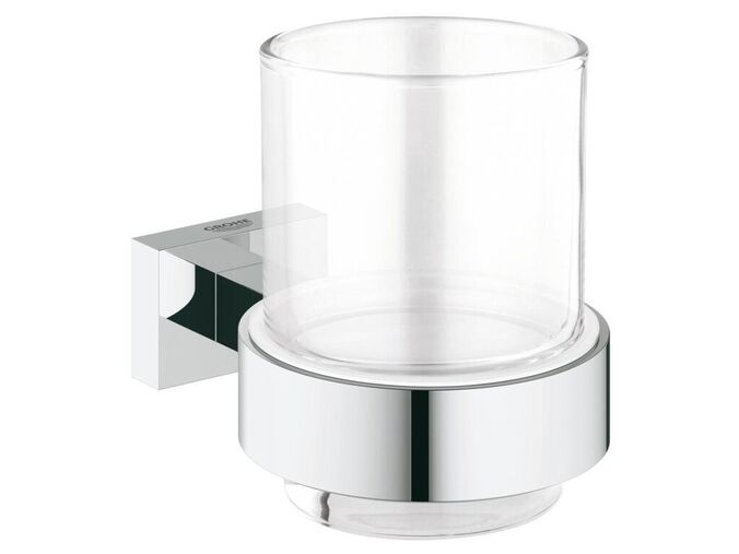 Grohe Essentials Cube Sklenička s držákem, chrom