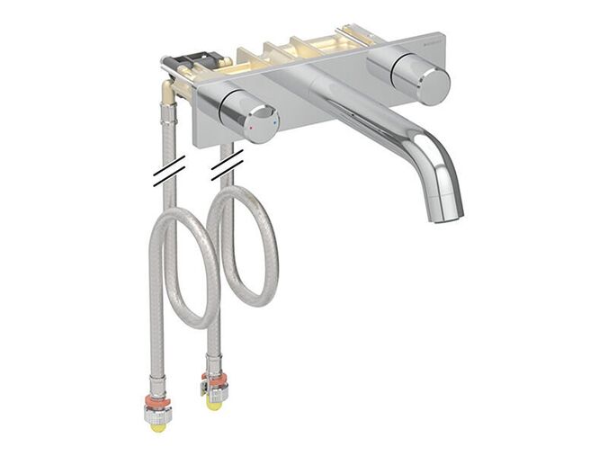 Geberit ONE směšovací umyvadlová baterie, 16,5 cm, kulatý design, 2x páka, pro funkční box pod omítku, chrom lesk