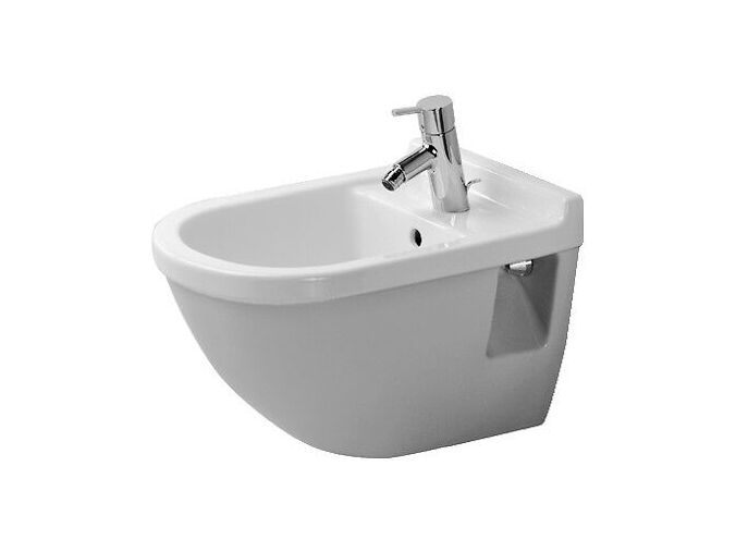 Duravit Starck3 závěsný bidet přepad, WonderGliss, bílá