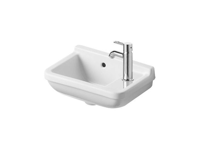 Duravit Starck3 umývátko 40x26 cm, přepad, otvor pro baterii vpravo, WonderGliss, bílá
