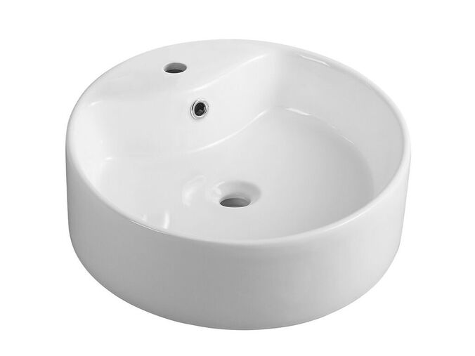 Aqualine Keramické umyvadlo na desku Ø 40 cm, bílá