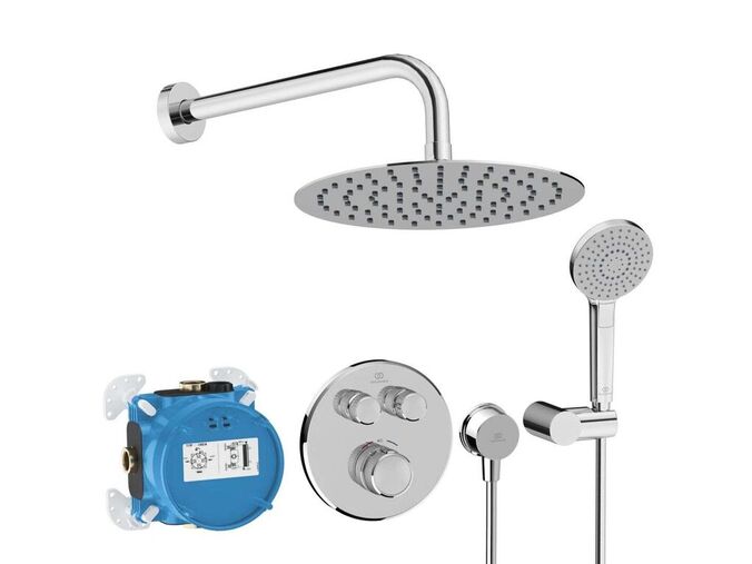 Ideal Standard CeraTherm Navigo Sprchový set s termostatem pod omítku, s tělesem, 3 proudy, průměr 25 cm, chrom