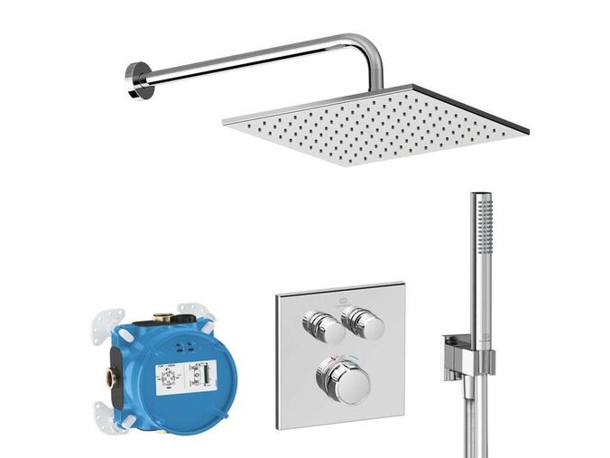 Ideal Standard CeraTherm Navigo Sprchový set s termostatem pod omítku, s tělesem, 30x30 cm, chrom