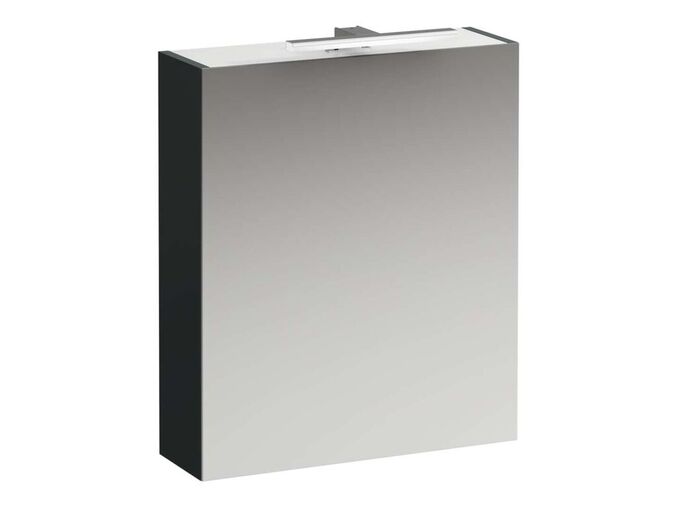 Laufen Base Zrcadlová skříňka s LED osvětlením, 70x60x19 cm, 1 dvířka, panty vlevo, šedá