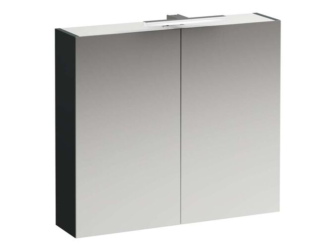 Laufen Base Zrcadlová skříňka s LED osvětlením, 70x80x19 cm, 2 dvířka, šedá
