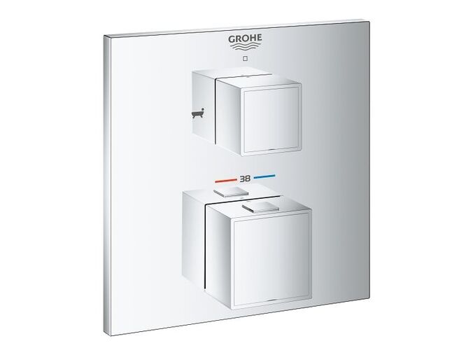 Grohe Grohtherm Cube Termostatická baterie pod omítku pro 2 spotřebiče, chrom