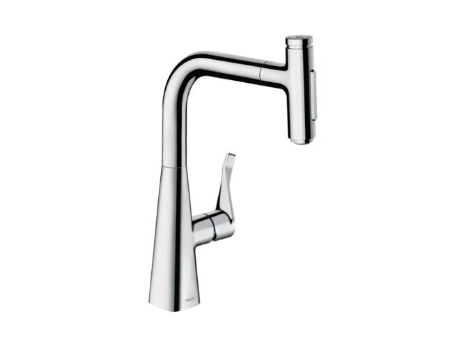 Hansgrohe Metris M71 Dřezová baterie Metris Select s výsuvnou sprškou, chrom