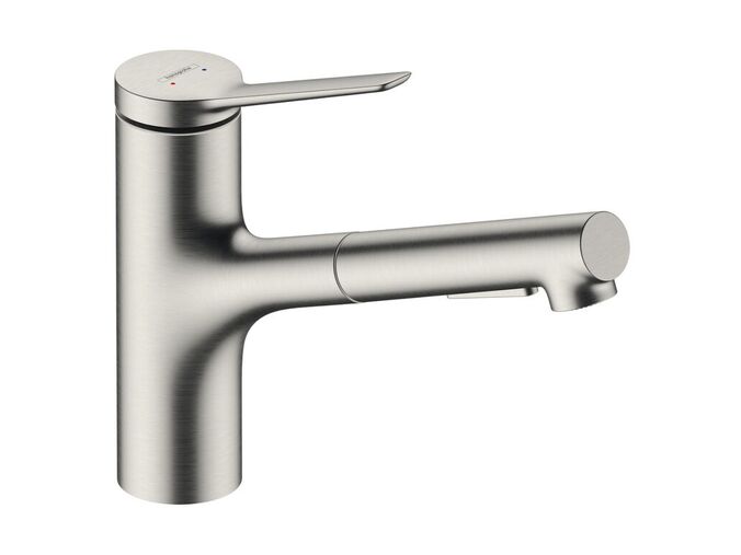 Hansgrohe Zesis M33 Dřezová baterie 150, s výsuvnou sprškou, vzhled nerezu