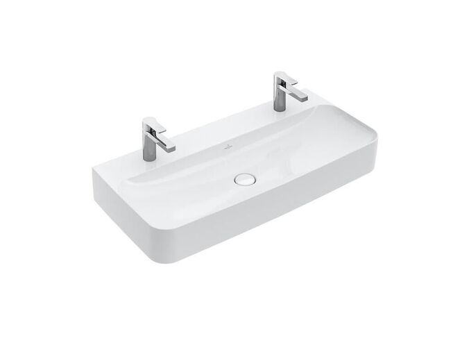 Villeroy & Boch Finion Dvojumyvadlo bez přepadu, 1000x470 mm, s CeramicPlus, alpská bílá