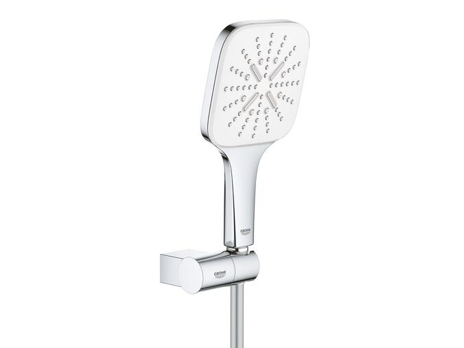 Grohe Rainshower SmartActive Cube Sada sprchové hlavice 130 9,5 l/min, 3 proudy, držáku a hadice, měsíční bílá