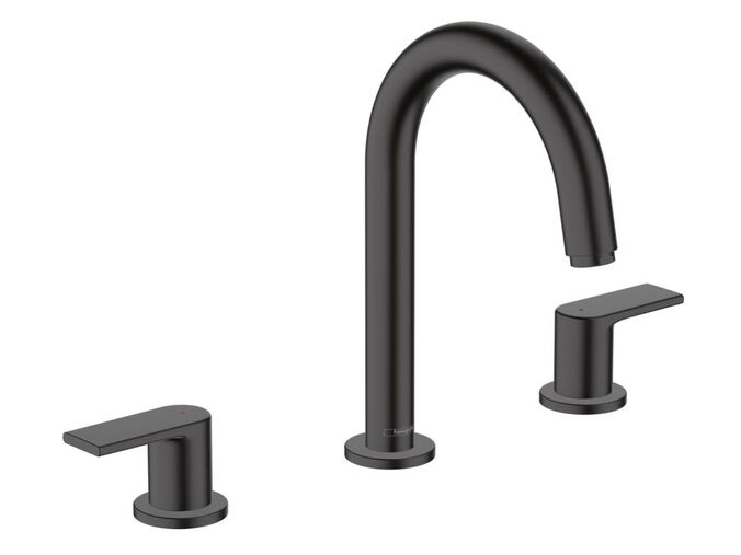 Hansgrohe Vernis Shape Umyvadlová baterie s výpustí, 3-otvorová instalace, matná černá