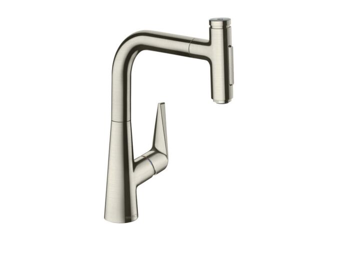 Hansgrohe Talis Select M51 Dřezová baterie s výsuvnou sprškou, vzhled nerezu