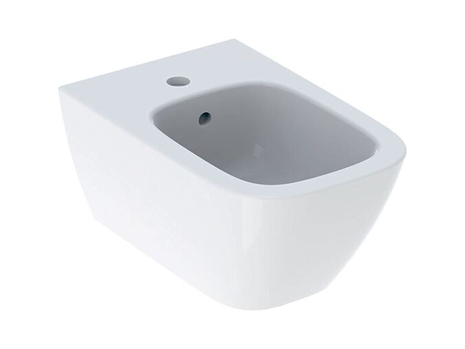 Geberit Smyle Square závěsný bidet 35x54 cm, otvor pro baterii, s přepadem, bílá