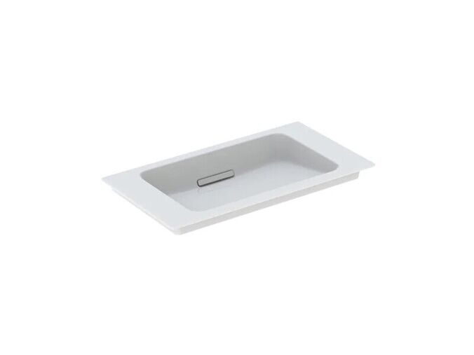 Geberit ONE umyvadlo, 75x40 cm, bez otvoru pro baterii, skrytý přepad, KeraTect, bílá, kryt bílá