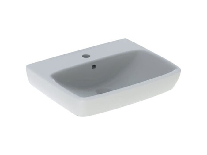 Geberit Selnova Square umyvadlo 55x44 cm, s otvorem pro baterii, s přepadem, bílá