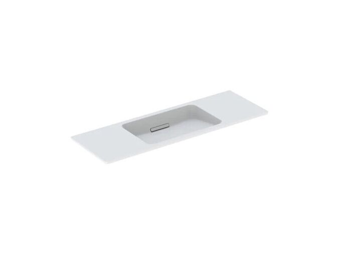 Geberit ONE umyvadlo, levitující design, 120x40 cm, bez otvoru pro baterii, bez přepadu, KeraTect, bílá, kryt bílá