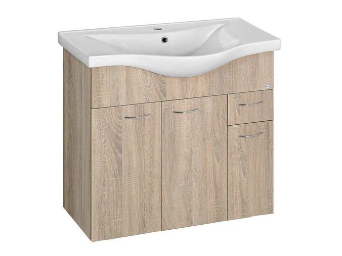 Aqualine KERAMIA FRESH umyvadlová skříňka 74,5x74x34,7cm, dub platin