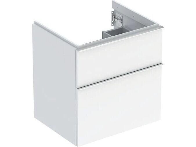 Geberit iCon skříňka pod umyvadlo, 2x zásuvka, 59,2x47,6x61,5 cm, lakovaná s vysokým leskem, bílá