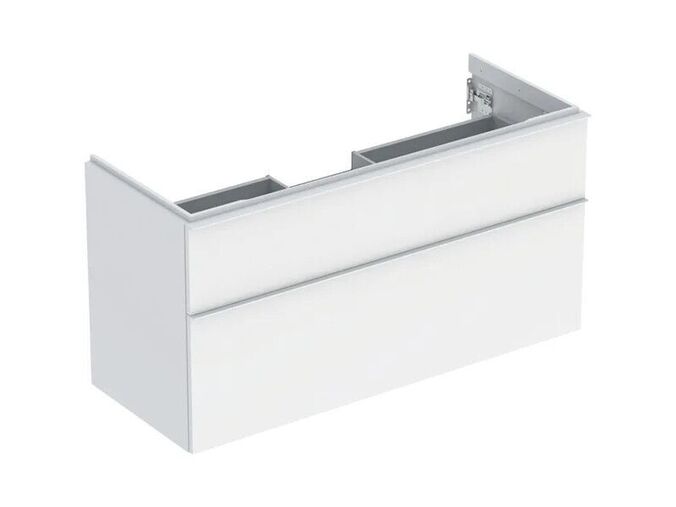 Geberit iCon skříňka pod umyvadlo, 2x zásuvka, 118,4x47,6x61,5 cm, lakovaná mat, bílá