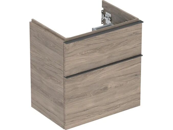 Geberit iCon skříňka pod umyvadlo, 2x zásuvka, zkrácené vyložení, 59,2x41,6x61,5 cm, dekor ořech hickory