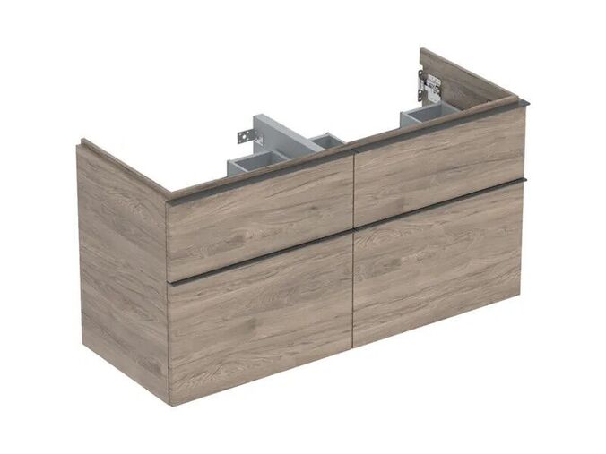 Geberit iCon skříňka pod dvojité umyvadlo, 4x zásuvka, 118,4x47,6x61,5 cm, dekor ořech hickory