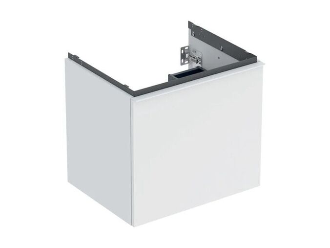 Geberit Acanto skříňka pod umyvadlo 59,2x47,5x54,1 cm, 1x zásuvka s vnitřní zásuvkou, lakovaná mat, bílá