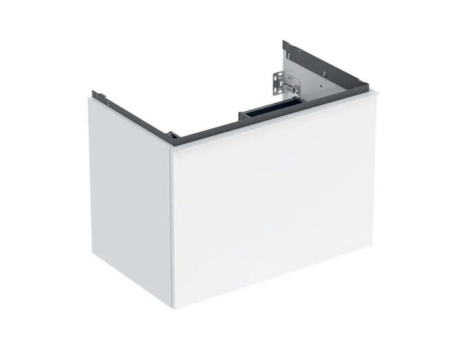 Geberit Acanto skříňka pod umyvadlo 74x47,5x54,1 cm, 1x zásuvka s vnitřní zásuvkou, lakovaná lesk bílá