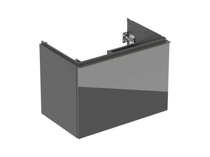 Geberit Acanto skříňka pod umyvadlo 74x47,5x54,1 cm, 1x zásuvka s vnitřní zásuvkou, lakovaná mat láva, sklo lesk láva