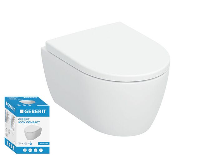 Geberit iCon Závěsné WC se sedátkem SoftClose, TurboFlush, Rimfree, KeraTect, bílá