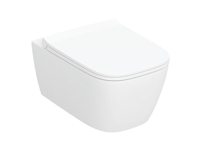 Geberit Smyle závěsné WC 35,5x53 cm, hluboké splachování, uzavřený tvar, TurboFlush, sedátko EasyMount, bílá
