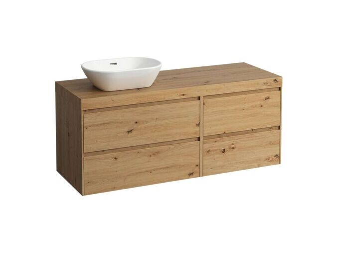 Laufen Lani Umyvadlová skříňka, 58x137x49 cm, 4 zásuvky, výřez vlevo, dub