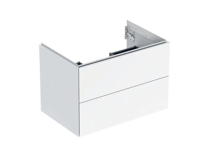 Geberit ONE skříňka pod umyvadlo se dvěma zásuvkami, 74x47x50,4 cm, lakovaná s vysokým leskem, bílá