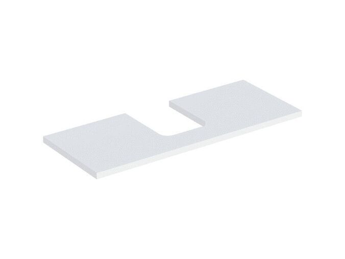 Geberit ONE umyvadlová deska, výřez uprostřed, 120x47 cm, lakovaná s vysokým leskem, bílá