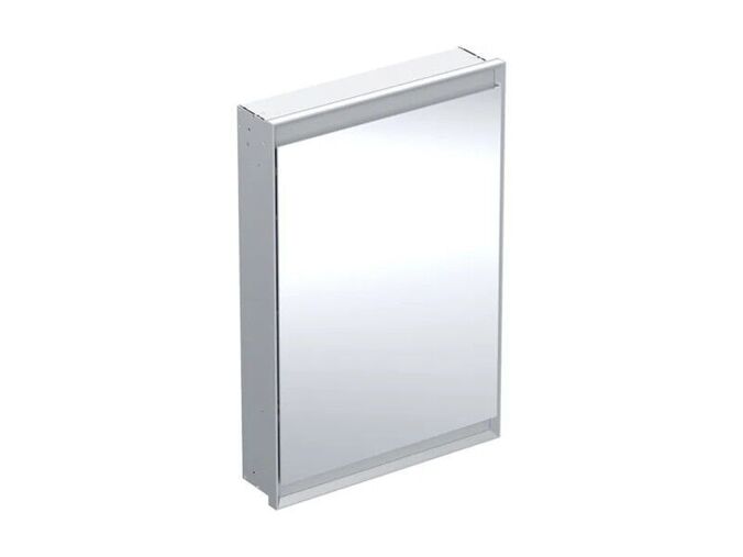 Geberit ONE zrcadlová skříňka pod omítku, ComfortLight, 1x dvířka, závěsy vpravo, 60x90x15 cm, hliník