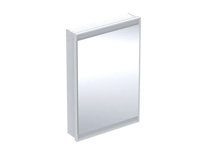 Geberit ONE zrcadlová skříňka pod omítku, ComfortLight, 1x dvířka, závěsy vpravo, 60x90x15 cm, hliník/bílá